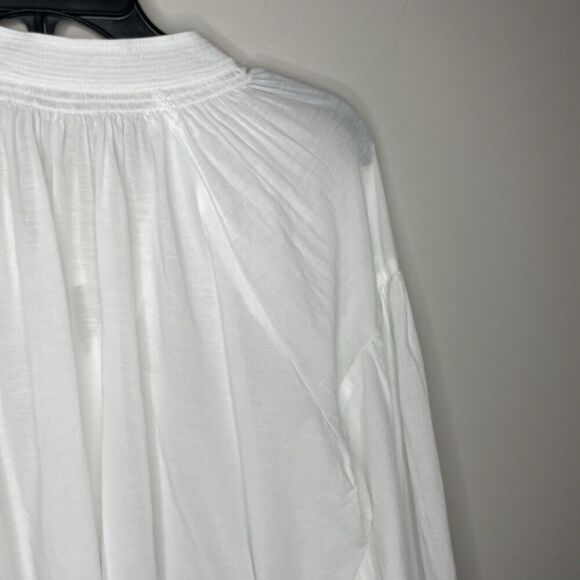 MADEWELL Top Women Small White Shirred Blouse Long Sleeve NQ888 - Picture 11 of 16